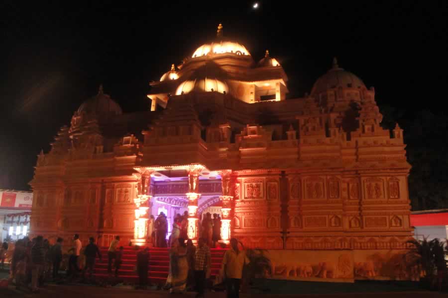 Puja Pandal by Moonlight